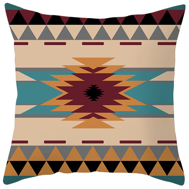 HKM-363987 Bohemian Style Luxury Pillow Cover with Geometric Pattern, 45x45cm Polyesters