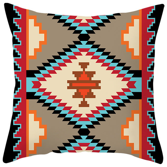 HKM-363987 Bohemian Style Luxury Pillow Cover with Geometric Pattern, 45x45cm Polyesters