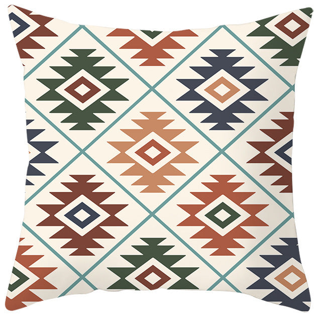 HKM-363987 Bohemian Style Luxury Pillow Cover with Geometric Pattern, 45x45cm Polyesters