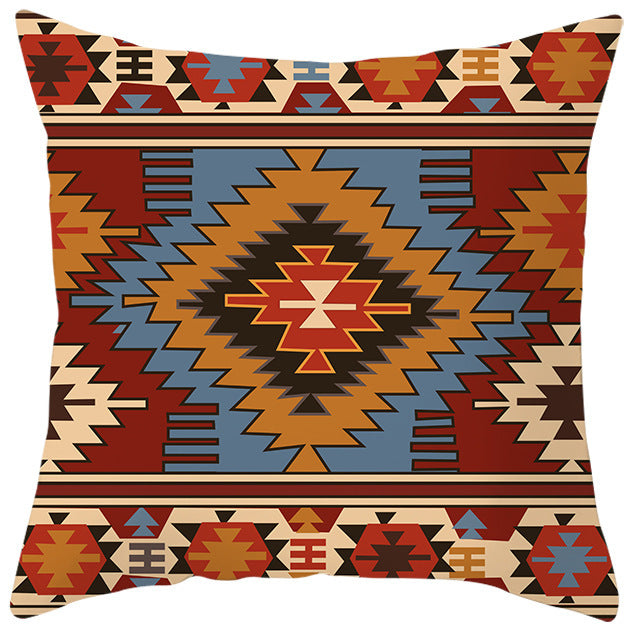 HKM-363987 Bohemian Style Luxury Pillow Cover with Geometric Pattern, 45x45cm Polyesters