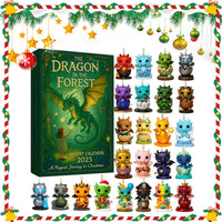HKM-363987 Forest Dragon Advent Calendar - Festive Acrylic Countdown to Christmas, 26x18x3cm