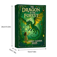 HKM-363987 Forest Dragon Advent Calendar - Festive Acrylic Countdown to Christmas, 26x18x3cm