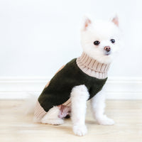 HKM-364115 Simple Army Green Dog Sweater for Autumn and Winter in Various Sizes