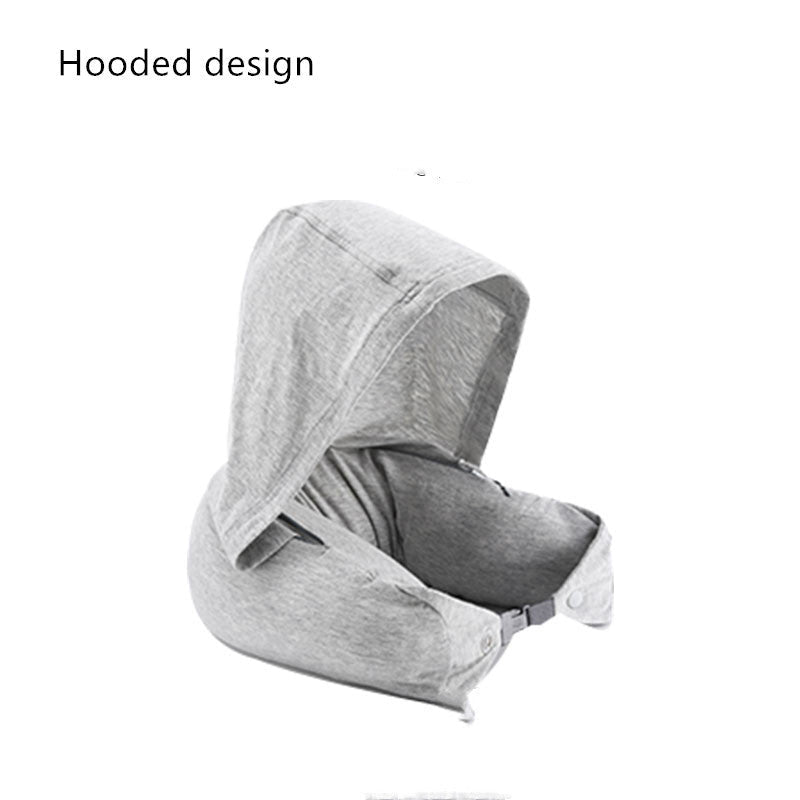 HKM-364243 U-Shaped Latex Neck Pillow in Multiple Color Options and Comfortable Cotton Fabric