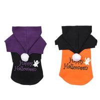 HKM-364435 Halloween Pumpkin Two-Piece Casual Dog Sweater Shawl Clothes in Black and Orange