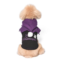 HKM-364435 Halloween Pumpkin Two-Piece Casual Dog Sweater Shawl Clothes in Black and Orange