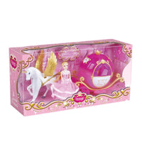 HKM-364499 Princess Carriage Doll Playset with Light and Music for Girls Ages 2-4