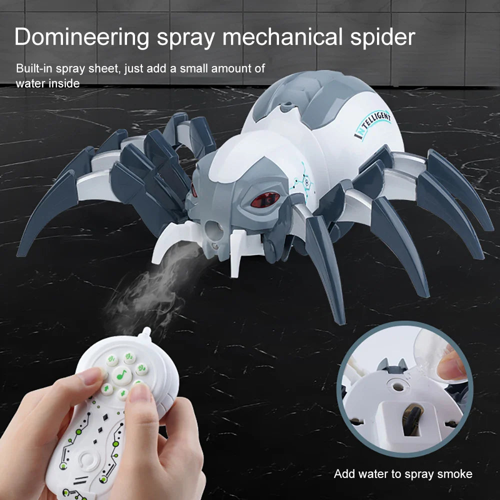 HKM-364691 Remote Control Electric Spider Toy with Spray and Music for Outdoor Fun for Ages 5 and Up