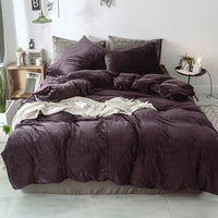 HKM-364691 Velvet Four-Piece Bedding Set for Winter Comfort