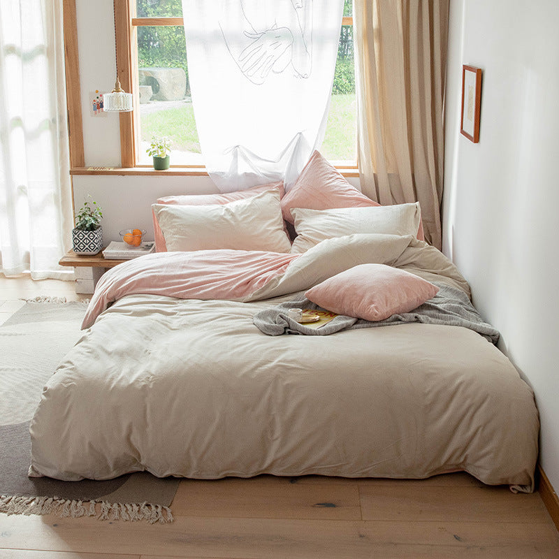 HKM-364691 Velvet Four-Piece Bedding Set for Winter Comfort