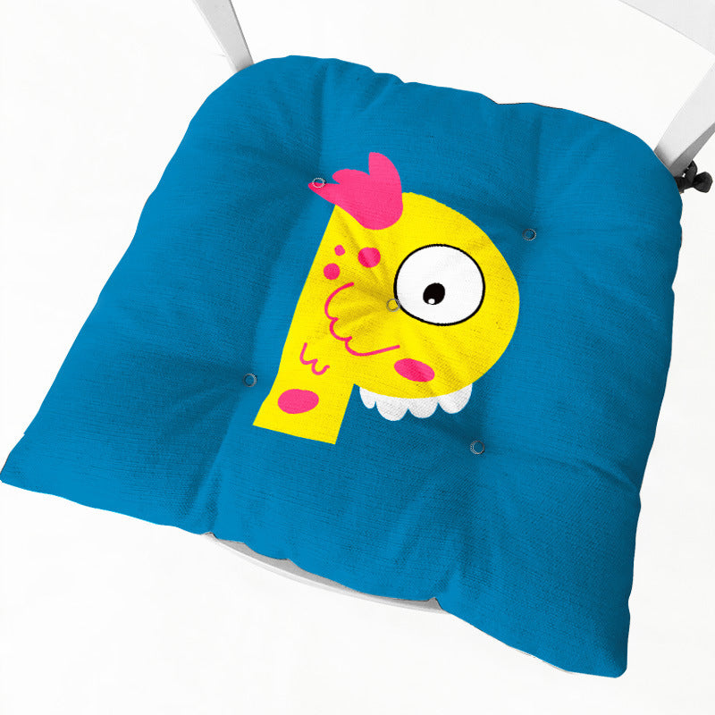 HKM-364755 Cartoon Flower Pattern Thick Plush Chair Pad for Single Seat Sofas