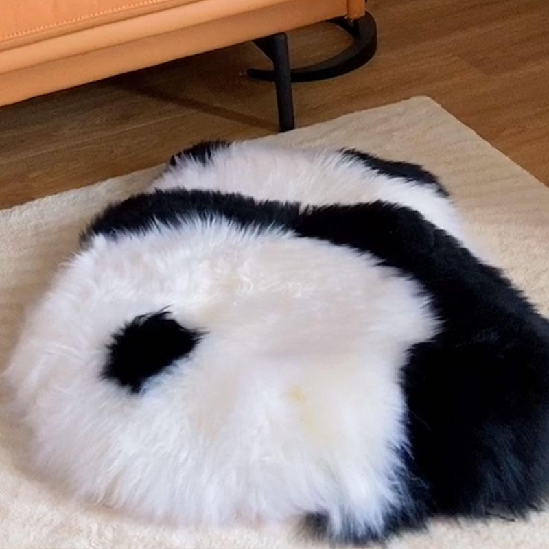 HKM-364819 Cute Panda Plush Cushion for Living Room - Black & White Options, 52x60cm
