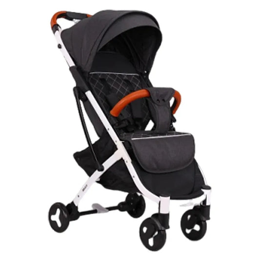 KTX-364883 Foldable Baby Stroller with Removable Front Armrest and PU Zipper Handle Cover