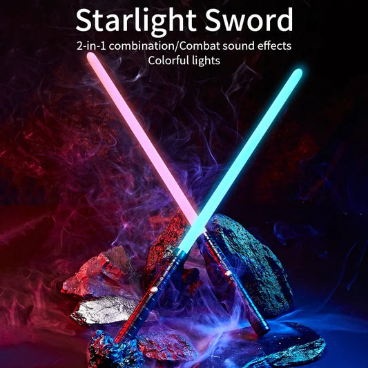 KTX-364947 Dual Rainbow LED Light-Up Sword Toy with Sound Effects for Kids Ages 3+