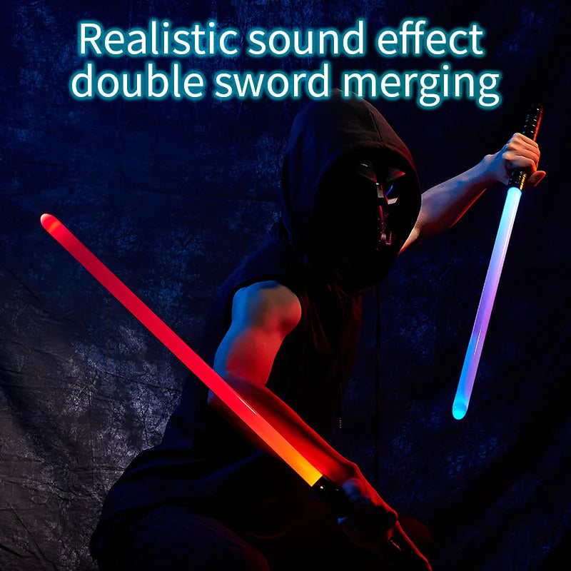 KTX-364947 Dual Rainbow LED Light-Up Sword Toy with Sound Effects for Kids Ages 3+
