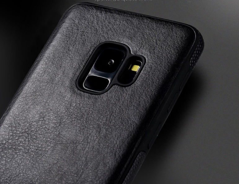 HKM-364947 Luxury Leather Back Cover for Samsung Note9, Note8 - TPU Material in Black, Brown, Red, Sapphire