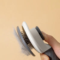 HKM-364947 Pet Needle Comb for Dogs and Cats - One-Click Hair Removal Comb, Available in Round Gray, Blue, and Pink