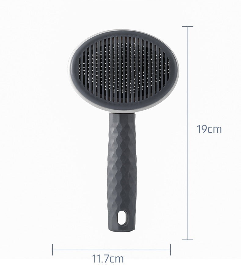 HKM-364947 Pet Needle Comb for Dogs and Cats - One-Click Hair Removal Comb, Available in Round Gray, Blue, and Pink