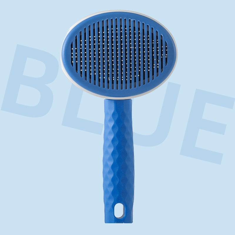 HKM-364947 Pet Needle Comb for Dogs and Cats - One-Click Hair Removal Comb, Available in Round Gray, Blue, and Pink