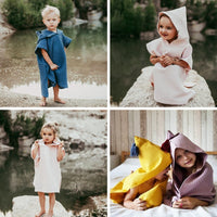 HKM-365267 Quick-Drying Cotton Hooded Bathrobe for Kids in Multiple Colors
