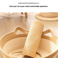 HKM-365395 Coarse Linen Rattan Cat Nest Four Seasons Universal Bed Woven Cat Sleeping Mat
