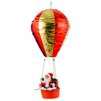 HKM-365459 Santa Claus Hot Air Balloon Christmas Ceiling Decoration, Vinyl and Velvet, 40x90 cm