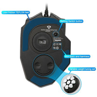 HKM-365523 High-Precision RGB Backlit Gaming Mouse with 18 Programmable Buttons and Adjustable Weights