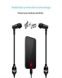 HKM-365587 In-ear Wired Headset with Microphone and Radiation Protection, Frequency Range 20-20000Hz, Silicone Earplugs, 3.5mm Plug