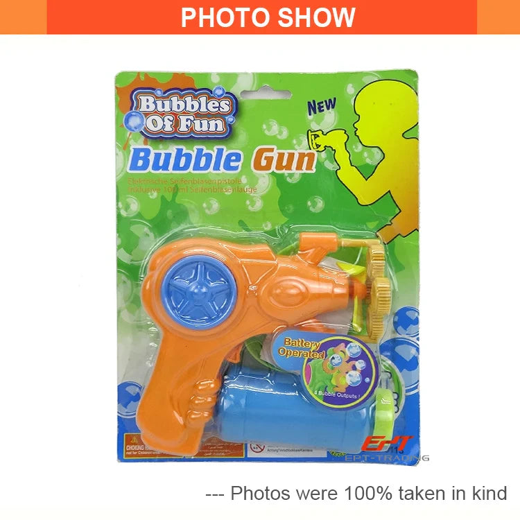 HKM-365651 Battery Operated Bubble Gun for Kids - Fun Plastic Toy Ages 2 to 7