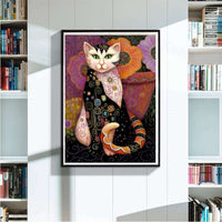 HKM-365779 Cat Diamond Painting Kit - 30x40 cm Full Drill Oil on Canvas Craft for Home Decoration