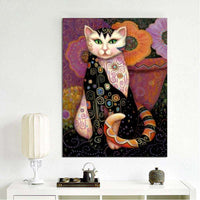 HKM-365779 Cat Diamond Painting Kit - 30x40 cm Full Drill Oil on Canvas Craft for Home Decoration