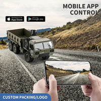 HKM-365843 1/16 Scale 6WD Remote Control Military Pickup Truck with Camera - Ready-to-Go Off-Road Vehicle for All Ages