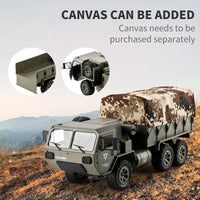 HKM-365843 1/16 Scale 6WD Remote Control Military Pickup Truck with Camera - Ready-to-Go Off-Road Vehicle for All Ages