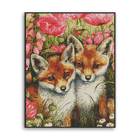 HKM-365843 Animal Series Cross Stitch Decorative Art - Eco-Friendly Cotton in White