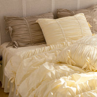 HKM-365843 Cotton Frill Four-Piece Bedding Set for Single and Double Beds