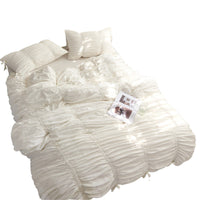HKM-365843 Cotton Frill Four-Piece Bedding Set for Single and Double Beds
