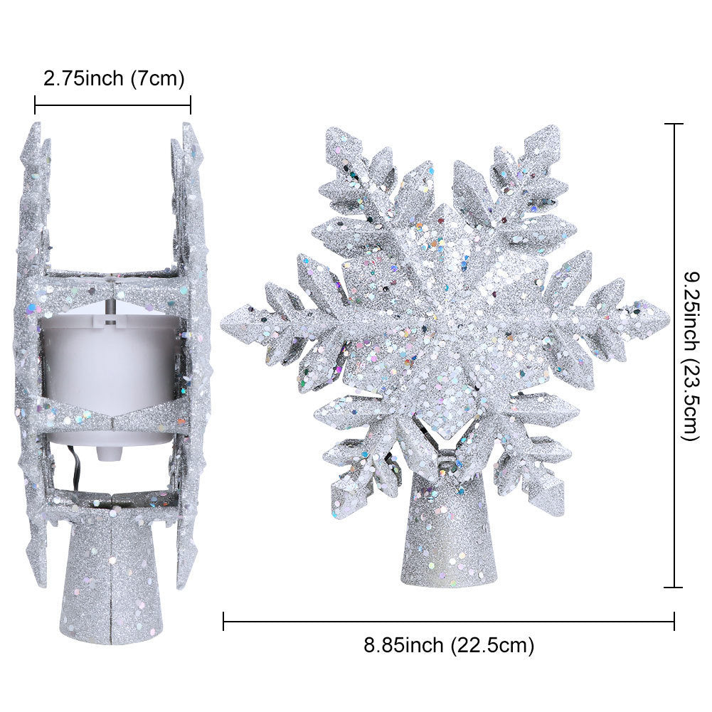 HKM-365971 Rotational Blizzard Five-Pointed Star Christmas Tree Top Projection Lamp
