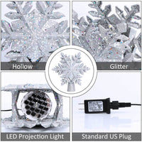 HKM-365971 Rotational Blizzard Five-Pointed Star Christmas Tree Top Projection Lamp