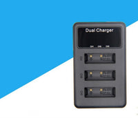 HKM-366035 Vertical USB Charger for BX1 Batteries - 3 Slots for Efficient Charging, Micro-USB Compatible