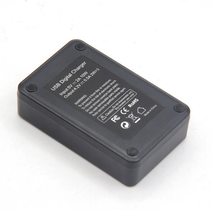 HKM-366035 Vertical USB Charger for BX1 Batteries - 3 Slots for Efficient Charging, Micro-USB Compatible