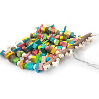 HKM-366099 Colorful Multi-Size Parrot Bite Toy for Small Pets - Wood and Synthetic Materials
