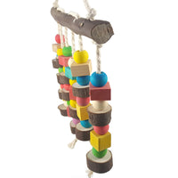 HKM-366099 Colorful Multi-Size Parrot Bite Toy for Small Pets - Wood and Synthetic Materials
