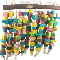HKM-366099 Colorful Multi-Size Parrot Bite Toy for Small Pets - Wood and Synthetic Materials