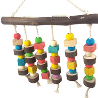 HKM-366099 Colorful Multi-Size Parrot Bite Toy for Small Pets - Wood and Synthetic Materials
