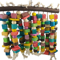 HKM-366099 Colorful Multi-Size Parrot Bite Toy for Small Pets - Wood and Synthetic Materials