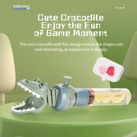HKM-366099 Crocodile Shape Mini Telescopic Bubble Wand with Bubble Water for Kids