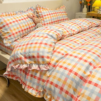HKM-366163 Princess Style Heart Pattern Four-Piece Bed Sheet and Duvet Cover Set for 1.2m, 1.5m, and 1.8m Beds