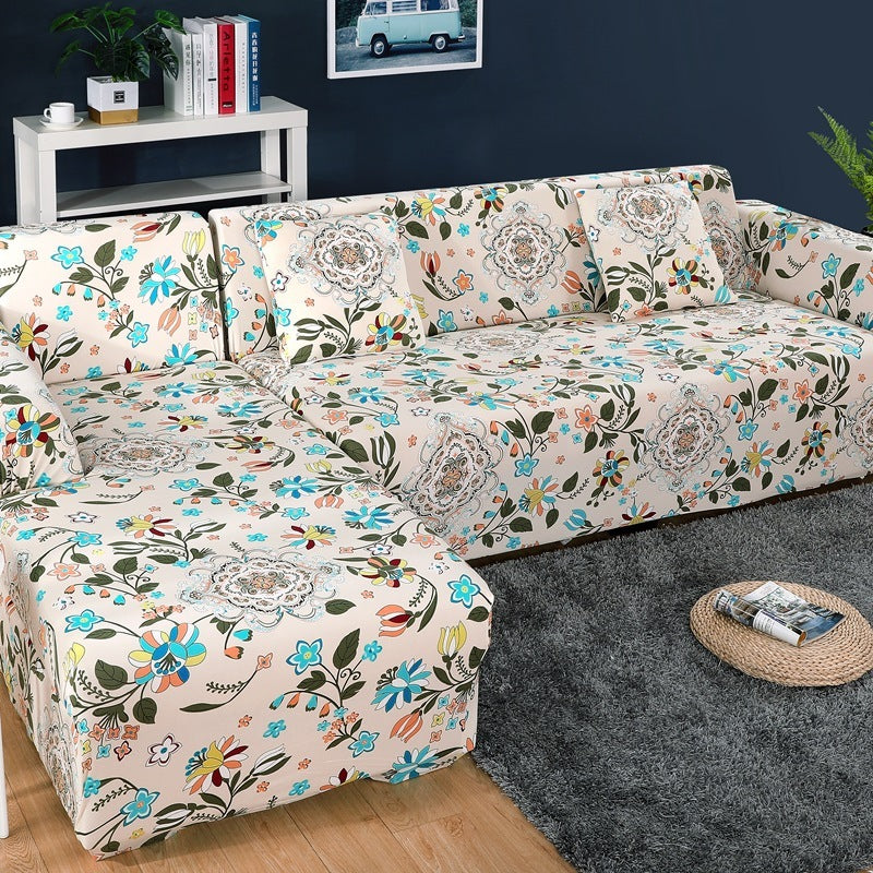 HKM-366227 Polyester Elastic Sofa Cover with Pillowcases for Single to Four-Seater Styles