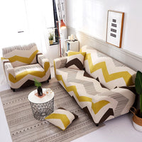 HKM-366227 Polyester Elastic Sofa Cover with Pillowcases for Single to Four-Seater Styles