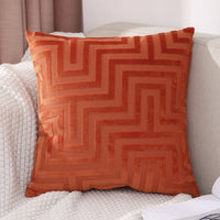 HKM-366291 Velvet Pillowcase for Bedside and Living Room - Fashion Simple Print in Milk White, Matcha Green, Orange, Camel, Burgundy, Black (45x45CM/50x50CM)